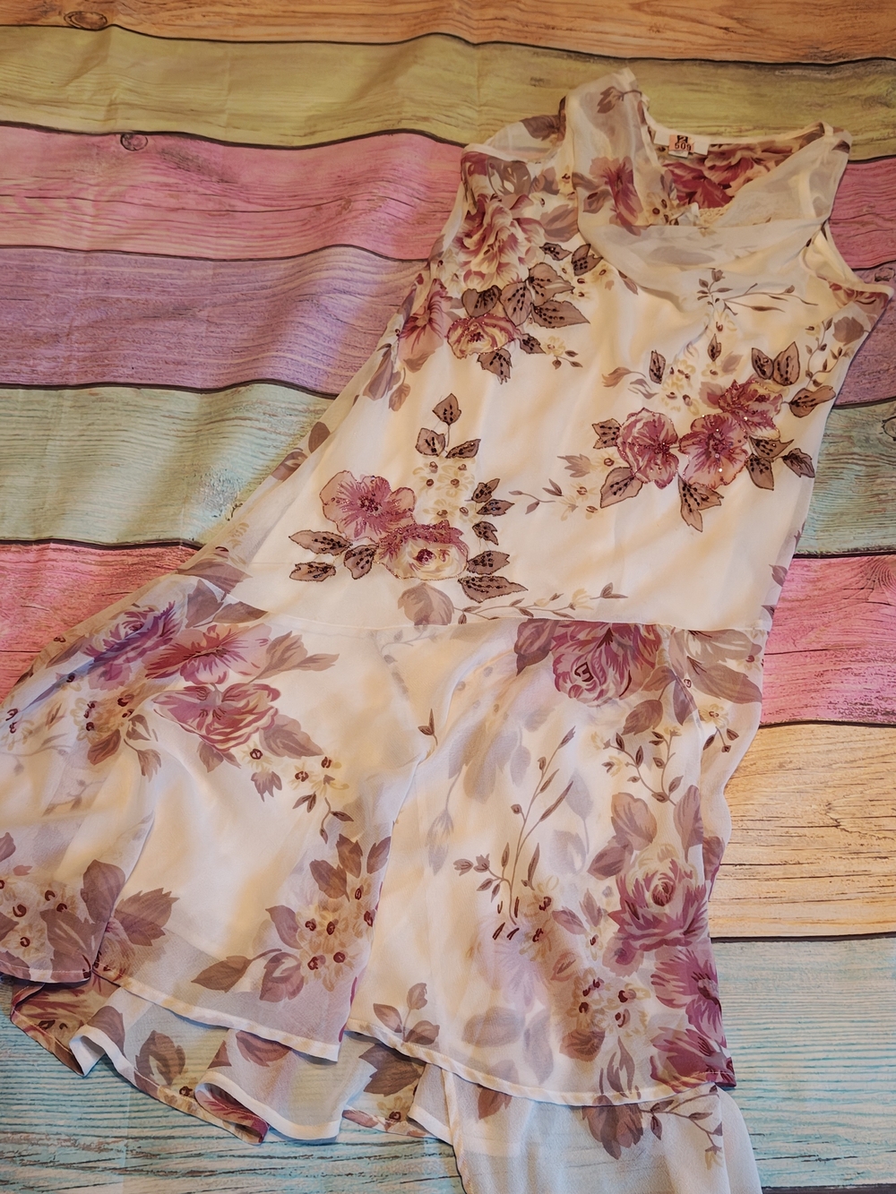 XL Dress barn Floral Hi-low Dress #KJ42